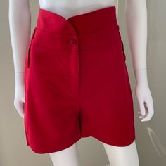 New Without Tags. Never Worn. European Size 40. Red Pants With Built-in Shorts For Summer, Chic Red High-waisted Shorts, Fitted Red Bottoms For Day Out, Chic Red Bottoms With Built-in Shorts, Red High Waist Shorts For Day Out, Chic Red Shorts For Spring, Chic Red Spring Shorts, Chic High Waist Red Shorts, Chic Red Shorts For Day Out