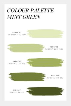 the different shades of green paint are shown in this graphic style, and each color is different