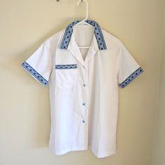 Handmade, Hand Embroidered, Brought From Ukraine. Length 28.5 In Chest 40 Inches Shoulder 6 Inches Sleeve 7 Inches Embroidered Short Sleeve Workwear Blouse, Workwear Embroidered Short Sleeve Blouse, Short Sleeve Embroidered Shirt For Work, Embroidered Collared Shirt For Daywear, Embroidered Short Sleeve Shirt For Daywear, Embroidered Short Sleeve Daywear Shirt, Embroidered Short Sleeve Day Shirt, Collared Shirt With Floral Embroidery For Daywear, Modern Chic