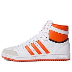 adidas Top Ten High 'White Team Orange' S24136 (SNKR/Cozy/Skate/Unisex/Wear-resistant) White Lace-up High-top Sneakers With Three Stripes, White High-top Sportswear Sneakers, Casual White Basketball Shoes For Streetwear, Adidas White High-top Basketball Shoes, Sporty Synthetic High-top Sneakers For Sports Events, White Sporty Sneakers For Sports Events, Sporty White Sneakers For Sports Events, Adidas High-top Sneakers White Boost Midsole, Adidas White High-top Sneakers With Boost Midsole