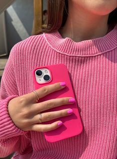 pink phone case, pink nails, pink sweater, pink, light pink, hot pink, barbie pink, barbie, summer colors, summer aesthetic Iphone 13 Pink Phone Case, Pink Iphone Case Aesthetic, Iphone 11 Pink Case, Iphone 13 Pink Case, Pink Phone Cases Aesthetic, Iphone 14pro Case, Cute Pink Phone Cases, Iphone 15 Cases, Iphone Pink Case