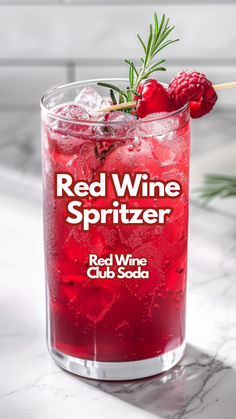 Red Wine Spritzer Red Wine Drink Recipes, Red Wine Cocktail Recipes, Wine Spritzer Cocktails, Club Soda Cocktails, Drink Competition