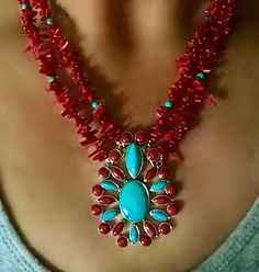 "❤️Gorgeous Vintage DTR Jay King Sterling Silver Red Coral Turquoise Beaded Necklace❤️ necklace measures 18.5\" plus 3\" extender in size for a total of 21.5\" pendant 2 1/2 x 1 3/4\" in size a true beauty" Turquoise Beaded Necklace, Reno Nv, Turquoise Bead Necklaces, Coral Necklace, Cluster Pendant, Necklace Necklace, Coral Turquoise, Red Coral, Turquoise Beads