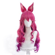 Complete your Spirit Blossom Ahri look with this sophisticated cosplay wig. Crafted with the utmost precision and care, this luxurious wig features soft, silky tresses imbued with ethereal beauty. Its sleek design ensures a secure and comfortable fit while you show off your style. Transform yourself into the Spirit Blossom Ahri you’ve always wanted to be! Cosplay Costume With Cat Ears For Cosplay Events, Pink Fitted Anime Cosplay Costume, Fitted Pink Anime Cosplay Costume, Pink Harajuku Costume Accessories For Cosplay, Pink Harajuku Style Costume Accessories For Cosplay, Harajuku Pink Costume Accessories For Costume Party, Harajuku Style Pink Costume Accessories For Costume Party, Pink Fantasy Costume For Cosplay, Pink Fantasy Cosplay Costume For Costume Party