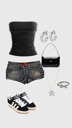 Fashion Magazine Aesthetic, Magazine Aesthetic, Tube Top And Shorts, Tube Top Outfits, Essentials Clothing, Micro Shorts