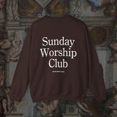 Sunday Worship Club!! This minimalist, streetwear style sweatshirt is perfect for Sunday morning service.  This classic, unisex crewneck will fit like a well-loved favorite from its first wear. Our ultra soft Gildan crewnecks feature... 🖤 Medium weight fabric with a 50/50 cotton & polyester blend 🖤 Tear away label and no side seams 🖤 True to size fit - available in a range of sizes! Questions about sizing? Please refer to the size chart included in our listings! When shopping with our store, please remember... -Items typically ship within 2-7 business days after your order is received -Because we custom print each garment after we receive your order, all sales are final and we are unable to accept returns or exchanges. Please note: Due to differences in screen brightness, colors may app Streetwear Crewneck, Sunday Worship, Minimalist Streetwear, Christian Merch, Christian Streetwear, Style Sweatshirt, Christian Shirt, Streetwear Style, Christian Shirts