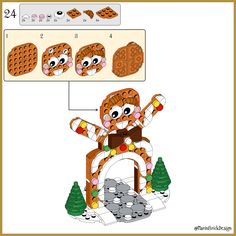 the instructions for how to make a gingerbread house with legos and other toys