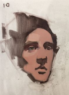 a drawing of a man's face is shown in the middle of an image