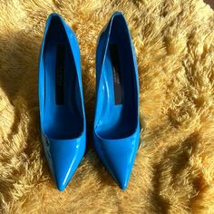 Light Blue Patent Pumps! Worn Once In Excellent Condition! Shoes Women Heels, Shoes Heels, Color Blue, Light Blue, Size 7, Pumps, Women Shoes, Heels, Women Shopping