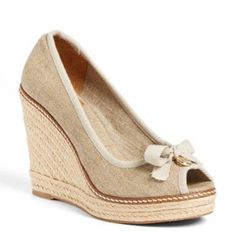 Nib, Jackie 110mm Wedge, Gold Tori Birch Shoes, Brown Espadrilles, Tory Burch Espadrilles, Dr Shoes, Tory Burch Sandals, Women's Espadrilles, Leather Espadrilles, Espadrille Wedge, Pretty Shoes