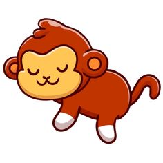 a cartoon monkey with its eyes closed and his head resting on it's back