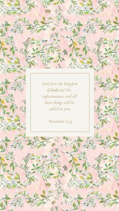 Seek first the kingdom of God and His righteousness, and all these things will be added to you. Matthew 6:33 #lovegod #thankyoujesus #bibleverseoftheday #faith #dailyreminder #godisgood #phonewallpaper #seekgodfirst #hiskingdom Lords Prayer Wallpaper, Biblical Wallpaper Iphone, Pink Aesthetic Bible Verse, Pink Scripture, Meaningful Bible Verses, Christian Girlie, Seek First The Kingdom, Bible Wallpaper, Scripture Wallpaper