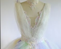 MADE to ORDER Fairy Rainbow Pastel Tones Wedding Dress Fairy Roses Wedding Dress - Etsy Whimsical White Fairy Dress For Wedding, White Fairycore Fairy Dress For Wedding, White Fairycore Dress For Wedding, White Fairycore Wedding Dress, Roses Wedding Dress, Rose Wedding Dress, Dress Fairy, Rainbow Pastel, Roses Wedding