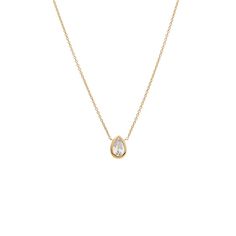 14K Gold / 1 CT Lab Grown Diamond Pear Bezel Necklace 14K - Adina's Jewels Diamond Anklet, Bezel Necklace, Bold Rings, Gold Cocktail Ring, Everyday Rings, Anklet Bracelet, Charm Bangle, Diamond Bracelets, Chain Pendants