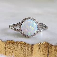 Ryze Lab-Created White Opal .925 Sterling Silver Ring New With Tags! Size: 9 Main Stone: Lab-Created Opal Accent Stone: White Frost Cz Msrp: $122 Sterling Silver White Halo Jewelry, White Sterling Silver Halo Jewelry, Classic White Opal Ring With Birthstone, Classic White Opal Birthstone Ring, Adjustable Elegant White Opal Ring, Elegant White Adjustable Opal Ring, White Opal Ring With Halo For Anniversary, White Opal Ring With Halo Design For Anniversary, White Opal Ring With Halo Design For Formal Occasions