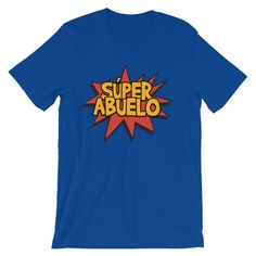 Regalo perfecto para los nuevos abuelos y los que son como padre, amigo, consejero, compañero de juego, chofer, aventurero, complice y héroe. Los Abu son verdaderamente especiales, esta camiseta lo demuestra. Al guelo le va a encantar.The perfect gift for new grandpas and those who are like fathers, friends, counselors, playmates, drivers, adventurer and accomplice. Poppas are truly special, celebrate them with this great shirt. Grandad will love it.This super-soft, baby-knit t-shirt looks great Blue Short Sleeve T-shirt For Gift, Father's Day Family Reunion Short Sleeve T-shirt, Father's Day Family Reunion T-shirt With Short Sleeves, Blue T-shirt For Father's Day Gift, Funny Text Short Sleeve T-shirt For Family Reunion, Grandpa To Be Shirts, You’re Going To Be A Grandpa, Fun Blue T-shirt For Father's Day, Fun Character Print T-shirt For Father's Day