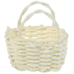 a white wicker basket on a white background