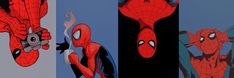 the spider - man characters are depicted in three different colors