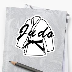 a sticker with the word bjd on it and a karate kimono