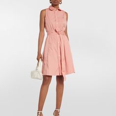 Ralph Lauren Sleeveless Cotton Shirtdress Color: Adirondack Rose Size 4 This Shirt Dress From Polo Ralph Lauren Is Made From Pure Cotton In A Mini Silhouette. The Sleeveless Style Features A Pointed Collar, Front Buttoning And Is Cinched At The Waist With A Detachable Belt. - Pure Cotton Fabrication - Shirt Collar - Sleeveless - Waist Tie - Side Pockets - Button Closure 38.75" From Shoulder To Hem 35" Bust 27.5" Waist 37.5" Hips Made In Vietnam Material: 100% Cotton Closure: Buttoned Front Retai Ralph Lauren Shirt Dress For Summer Daywear, Ralph Lauren Summer Shirt Dress For Daywear, Ralph Lauren Summer Daywear Dress, Sleeveless Cotton Shirt Dress For Daywear, Chic Sleeveless Cotton Shirt Dress, Sleeveless Cotton Shirt Dress, Ralph Lauren Shirt Dress For Spring, Ralph Lauren Pink Summer Dress, Sleeveless Shirt Dress For Spring