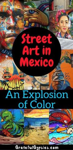 street art in mexico an explosion of color book cover with images of people and animals