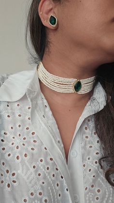 kundan choker crafted to perfection! A refined jewelry engraved with real pach kundan stones! Each piece has an intricate bead work to enrich its elegance. Size: adjustable thread Occasion: festival or wedding or party Metal : copper Handmade Made in india Care: wipe ur jewelry with soft cloth after each use and store in a airtight plastic bag! Don't soak in water Festive Beaded Choker, Bollywood Beaded Choker For Diwali, Festive Beaded Choker For Diwali, Bollywood Style Kundan Beaded Choker, Festival Beaded Kundan Choker Necklace, Diwali Kundan Beaded Choker, Festive Beaded Kundan Choker Necklace, Diwali Bridal Choker Necklace, Festive Adjustable Temple Jewelry Choker