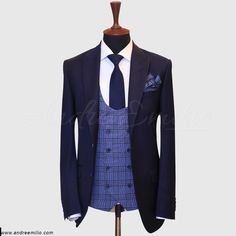 Benefits of Choosing our Dark Blue Two Button 3 Piece Suit Our tailors stitch to deliver the finest quality with superior fit as per your requirements. We have a catalog full of bespoke suiting designs where you can choose the suit design. If you don’t find what you are looking for. You can go with your own choice of suiting elements. Where you can choose suit lapels, buttons, jacket style and number of buttons on cuffs with your monogram embarrassed on jacket cuff. Bespoke suit is not only givi Wedding 3 Piece Suit, Wedding Dark Blue, Style Essentials, Bespoke Suit, Suit Design, Wedding Suit, Suit Fabric, 3 Piece Suits, Suit Designs