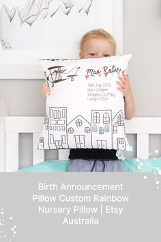 Our birth announcement pillow is the perfect birth details gift for a new baby boy. Our personalised name cushion comes with all of their birth stat details and will look lovely in a plane themed nursery. #birthannouncementcushion #birthannouncement #birthannouncementpillow #babyannouncement #birthstatpillow #birthstat #boysbirthstat #planenurserydecor #birthstatdecor #birthdetailscushion #boysbirthdetailscushion