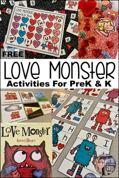 love monster activities for prek and k