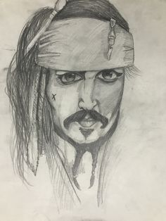 a drawing of captain jack sparrow