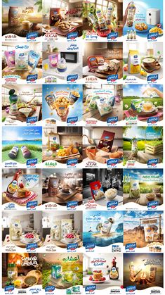 a series of photos showing different types of food