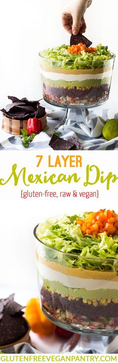 this layered mexican dip is loaded with fresh ingredients