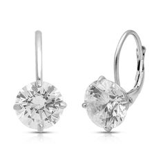 Brand: Jewelili Features: 10k white gold earrings featuring prong-set Cubic Zirconia rounds and lever-back closures Cubic Zirconia is an affordable diamond alternative that reveals brilliant shine and a meticulous cut. Made in the USA Binding: Jewelry Timeless Cubic Zirconia Earrings With Prong Setting, Silver Round Cut Earrings With Lever Back, Gold Lever Back Cubic Zirconia Earrings, Flower-shaped Cubic Zirconia Earrings With Prong Setting, Classic Flower-shaped Cubic Zirconia Earrings, Round Dangle Earrings, Gold Dangle Earrings, Diamond Alternatives, Leverback Earrings