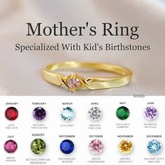 This personalized birthstone XoXo ring is a perfect gift for a mother or grandmother, or for anyone who wants a reminder of their loved ones! It's fun to choose the colored stones to represent all of the family members.  CARD MESSAGE LOVE YOU MORE XOXO SPECIFICATIONS Size: US 5-10 Stone: AAA Grade Cubic Zirconia Metal: 925 Sterling Silver WHAT'S IN THE BOX 1*Mother's Ring 1*Full-designed gift card 1*Silver polishing cloth 1*Free box If you have any questions about the ring, please contact me. Th Personalized Ring As Birthday Gift Jewelry, Personalized Ring Jewelry For Birthday Gift, Personalized Pink Ring For Birthday, Adjustable Birthstone Rings For Birthday Gift, May Birthstone Ring With Accent Stones For Birthday, Sterling Silver Rings For May Birthstone Birthday, Adjustable Birthstone Ring For Birthday, Round Birthstone Ring For Birthday, Personalized Pink Birthday Ring