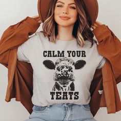 Calm Your Teats Tee #thatssodarling #mominspiration #fashionista #liketoknowitstyle #vacationstyle #keepingitreal #style #funnymoms #momstyle #everydaystyle Trendy Comfortable Fit T-shirt For Fall, Trendy Comfort Fit T-shirt For Fall, Casual Tops With Funny Text For Spring, Fall Casual T-shirt With Funny Text, Soft-washed T-shirt For Casual Fall Gatherings, Casual Fall Tops With Funny Text, Trendy Tops With Funny Print And Comfortable Fit, Funny Text Print Tops For Fall, Funny Print Relaxed Fit Tops For Everyday