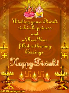 happy diwali greeting card with candles