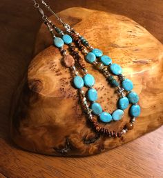 Turquoise Double Strand Necklace w Amber Agate, Honey Freshwater Pearls,  Bali Style Beads,  Southwest, Santa Fe, Western, Cowgirl, Rodeo, Natural, Boho, Hippie Chic, Earthy, American Indian style, Shabby Country Chic Just as you see it, check out all the great photos. measures approx 20-21 inches end to end unclasped. Lobster Clasp / has a ring for closure at 20" and one at 21" approx to accomodate wearing at either length Item:  2018-012       As note: Most pieces are one of a kind, artisan pieces.  They are just as you see them.  Naturally occurring stones have variances of color, striation, shape etc...  If you buy it, it's because you love it ! I use only natural real stones, a mix of metals, including silver and silver plate, bronze and brushed bronze, pewter, copper, ethnic tribal b Bohemian Turquoise Necklace With Gemstone Beads, Rustic Turquoise Necklaces With Natural Stones, Bohemian Double Strand Beaded Turquoise Necklace, Turquoise Agate Round Beads, Gems And Cabochons, Turquoise Agate Round Beads Gems And Cabochons, Turquoise Agate Round Beads For Crafting, Rustic Turquoise Beaded Necklaces With Natural Stones, Artisan Turquoise Double Strand Beaded Necklace, Turquoise Polished Agate Beads