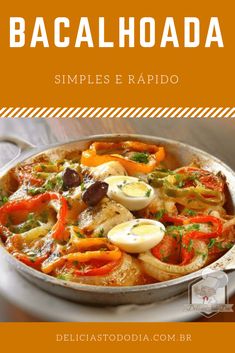 the cover of bacalhoada simples e rapido, with an image of eggs