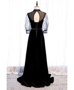 Buy elegant long black evening dress with illusion neckline sheer sleeves at affordable price online. Free shipping and pro custom service since 2009. Black Evening Dress With Sheer Bodice For Banquet, Black Long Sleeve Evening Dress With Illusion Neckline, Black Prom Dress With Illusion Neckline, Black Floor-length Dress With Illusion Neckline, Black Sheer Evening Dress For Prom Season, Sheer Black Evening Dress For Prom, Black Sheer Evening Dress For Prom, Black Sheer Back Evening Dress For Prom, Black Long Sleeve Evening Dress With Lace Sleeves