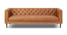 Castel 88.5" Sofa | Poly & Bark Poly & Bark, Bench Seat Cushion, Bench Cushion, Box Dimensions, Bench Cushions, Spring Home, Tufting Buttons, Walnut Finish, Banquette