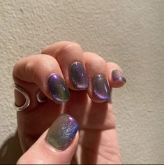 Holo Nail Art, Magnet Nails, Holo Nails, Pretty Nail Polish, Pointed Nails, Pretty Nail Art, Funky Nails, Purple Nails, Perfect Nails