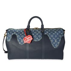 Listing Title: Louis Vuitton x NIGO Monogram Denim Drip & Taurillon Keepall Bandouliere 50SKU: 118567Condition: Handbag Condition: MintCondition Comments: Mint Condition. No visible signs of wear. Final sale.Brand: Louis VuittonModel: KeepallLigne: NigoOrigin Country: FranceHandbag Silhouette: Duffle Bag;LuggageOccasions: Travel;Weekend;Work;WorkoutSize (Generic): Extra LargeSize (Specific): 50Year Manufactured: 2021Features Interior: Zip pocket. D ring.Interior Material: FabricInterior Color (Generic): BlueHandbag Closure Type: Zip-TopHandbag Accessories: ID Tag;Lock;Receipt;Key;Charm;PoignetHardware Material: BrassHardware Color: Gold-ToneExterior Color (Generic): BlueExterior Material (Generic): Leather;FabricLength: 19.75Height: 11.50Depth: 19.75Handle Drop: 4Delivery 5-8 or 10-15 work Weekend Work, Workout At Work, Blue Handbags, Top Handbags, Handbag Wallet, Wallet Accessories, Id Tag, Bags Designer Fashion, D Ring