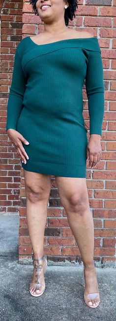 75% Rayon 25% Polyester Hunter Green Ribbed Mini Dress Perfect for date nights and a night out! Perfect hint of sexy with some pumps or thigh high boots. Ribbed Club Bodycon Dress, Sleek Ribbed Bodycon Dress For Night Out, Chic Stretch Bodycon Mini Skirt Dress, Chic Stretch Bodycon Mini Dress, Stretch Ribbed Mini Dress For Night Out, Ribbed Stretch Bodycon Dress For Date Night, Trendy Ribbed Mini Dress For Party, Night Out Bodycon Mini Dress, Chic Ribbed Bodycon Dress Night Out