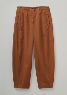 Kathe Flat Front Cotton Twill Pants | Dark Pear | TOAST Simple Clothing, Twill Trousers, Checked Trousers, Wool Trousers, Fashion Attire, Twill Pants, Linen Trousers, Casual Trousers, Denim Trousers