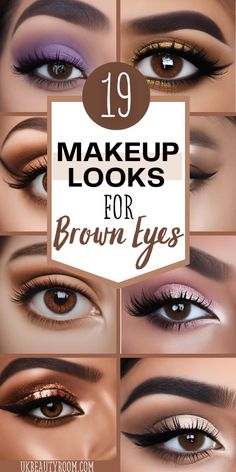 Makeup Ideas For Brown Eyes, Turquoise Eyeshadow, Shimmery Eyeshadow, Eyeshadow For Brown Eyes, Brown Eyeliner, Eye Makeup Steps, Glam Look, Dark Brown Eyes