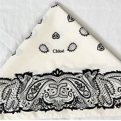 Authentic Chlo Off-White & Black Bandana Scarf Brand New. Still In Stores. Made In Italy- Square Organic Cotton- And Organic Silk-Blend Scarf In Off-White And Black. Graphic Pattern And Logos Printed Throughout. L28" X W28" Color Combo: Black/White 74% Organic Cotton, 26% Organic Silk. Made In Italy. Message For Further Details, Photos Or Offers. White Bohemian Bandana With Bandana Print, Elegant White Bandana, Elegant White Bandana Scarf, Bandana Design, Bandana Scarf, Bandana Print, Graphic Patterns, Color Combos, Scarf Wrap