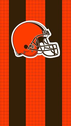 an orange and black striped background with a football helmet