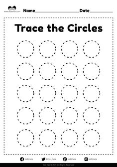 trace the circles worksheet for children to practice their handwriting and number recognition skills