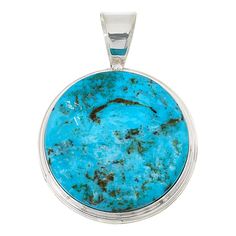 Jay King Sterling Silver Peruvian Turquoise Doublet Round Pendant  Feast your eyes on this lovely, round Peruvian turquoise pendant. Pair it with your favorite chain for a stunning look. From Jay King.        Approx. 2-1/8"L x 1-1/2"W      Stamped .925     Sterling silver pendant has bezel-set round, blue/green Peruvian turquoise doublet      Sterling silver tapered bail      Polished finish   Stone Information       All sizes and weights approximate     Stabilized Blue/Green Peruvian Turquoise Blue Round Large Pendant Jewelry, Blue Large Round Pendant Jewelry, Turquoise Jewelry With Large Round Pendant, Turquoise Cabochon Round Pendant Jewelry, Blue Coin Pendant Jewelry, Elegant Round Turquoise Necklace With Large Pendant, Blue Turquoise Necklace In Sterling Silver, Oils For Skin, Turquoise Pendant