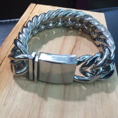 Bracelet Stainless steel bracelet ( Miami link ) Jewelry Bracelets Adjustable Chain Bracelet With Box Clasp, Link Jewelry, Steel Bracelet, Stainless Steel Bracelet, Mens Bracelet, Jewelry Bracelets, Miami, Womens Sizes, Bracelet